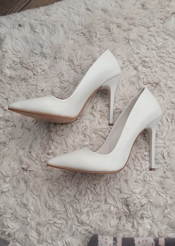 37 Beden beyaz Renk Beyaz Süet Stiletto Kadın Ayakkabı