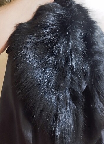 Kürklü deri ceket - Görsel 5