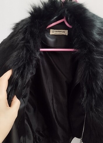 Kürklü deri ceket - Görsel 6