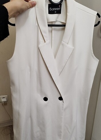 Saten marka ceket yelek elbise - Görsel 3