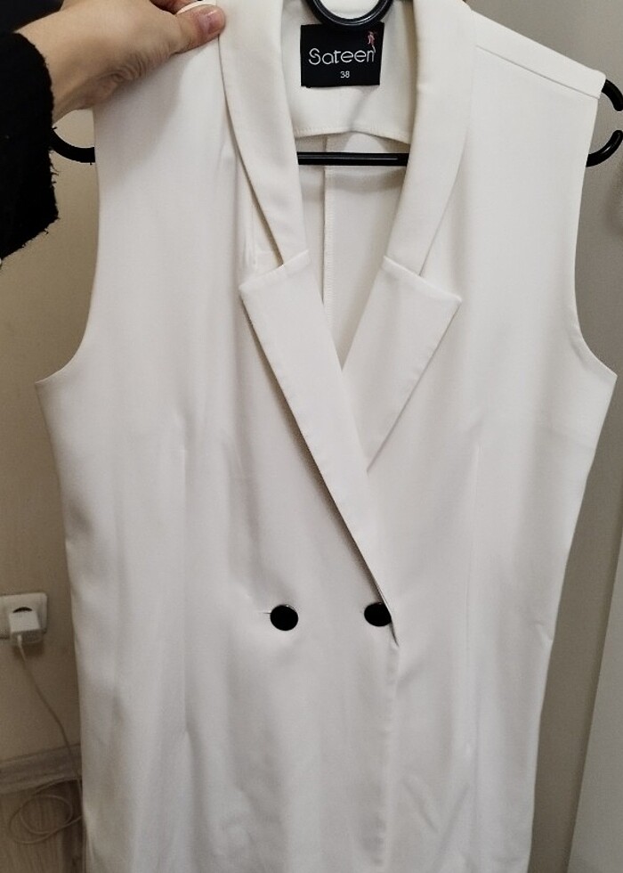 Saten marka ceket yelek elbise - Görsel 3