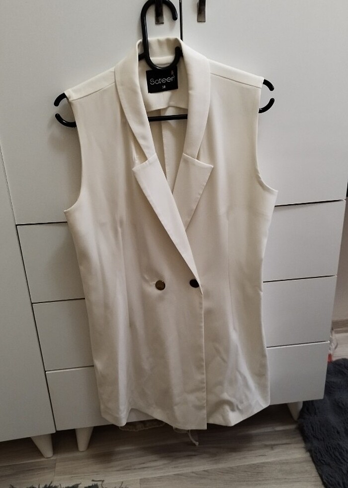 Saten marka ceket yelek elbise - Görsel 5