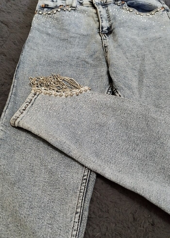 Taşlı kot Jean  - Görsel 4