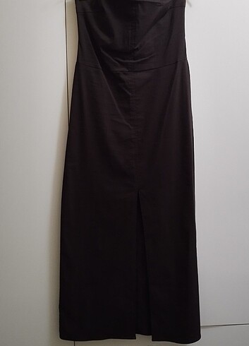 Dilvin straplez keten elbise ve hasır çanta - Görsel 6