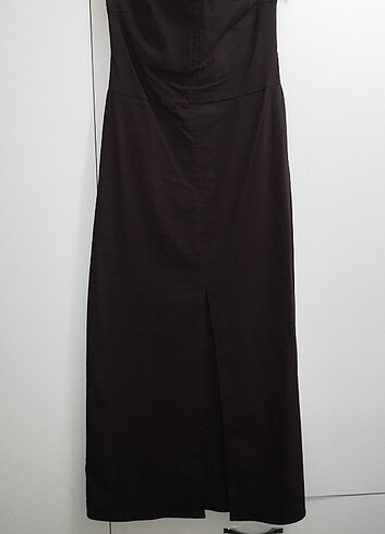 Dilvin straplez keten elbise ve hasır çanta - Görsel 7