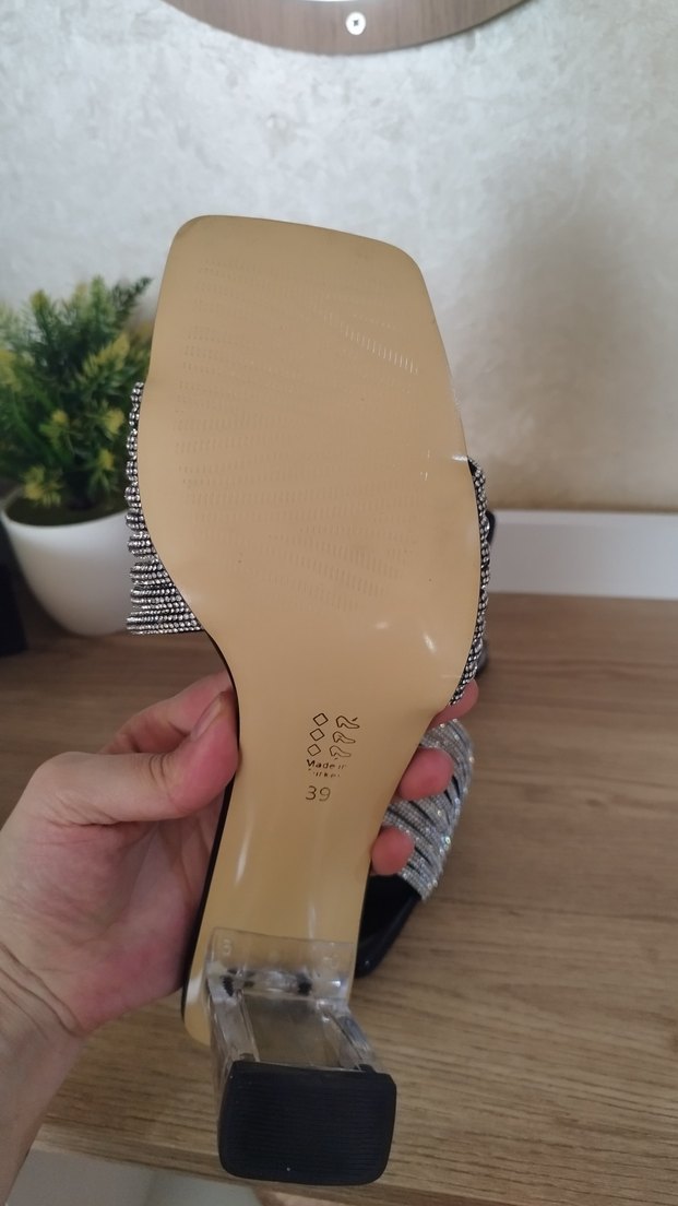 taşlı gerçek deri  Topuklu Kadın Ayakkabı - Görsel 4