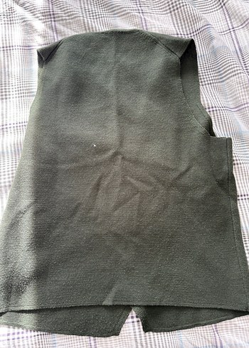 Düğmeli Gri Yün erkekSüveter - Görsel 2