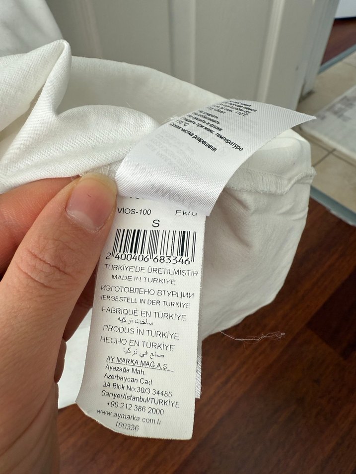 Beyaz Kısa Kollu pamuk  Tişört - Görsel 4