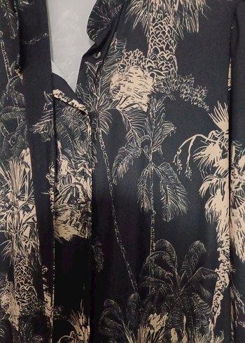 Bohem Siyah Uzun Kollu Uzun Elbise - Görsel 3