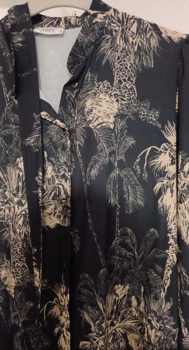 Bohem Siyah Uzun Kollu Uzun Elbise - Görsel 3