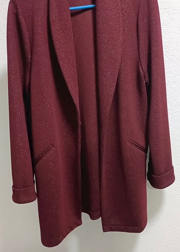 Bordo Düğmeli Midi Kadın Kaban - Görsel 2