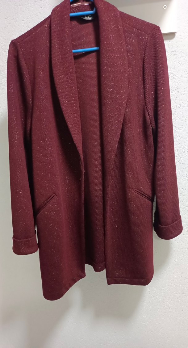 Bordo Düğmeli Midi Kadın Kaban - Görsel 2