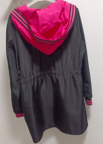 Siyah Uzun Kadın Ceket, Düğmeli, Gevşek Kesim - Görsel 3