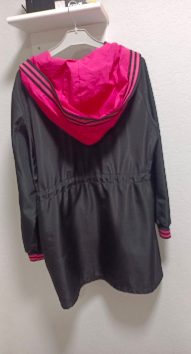 Siyah Uzun Kadın Ceket, Düğmeli, Gevşek Kesim - Görsel 3