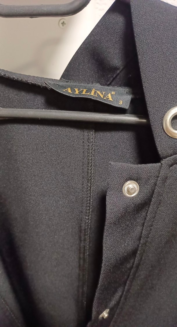 Düğmeli Siyah Uzun Kadın Kaban - Görsel 4