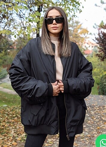Oversize çift taraflı bomber mont