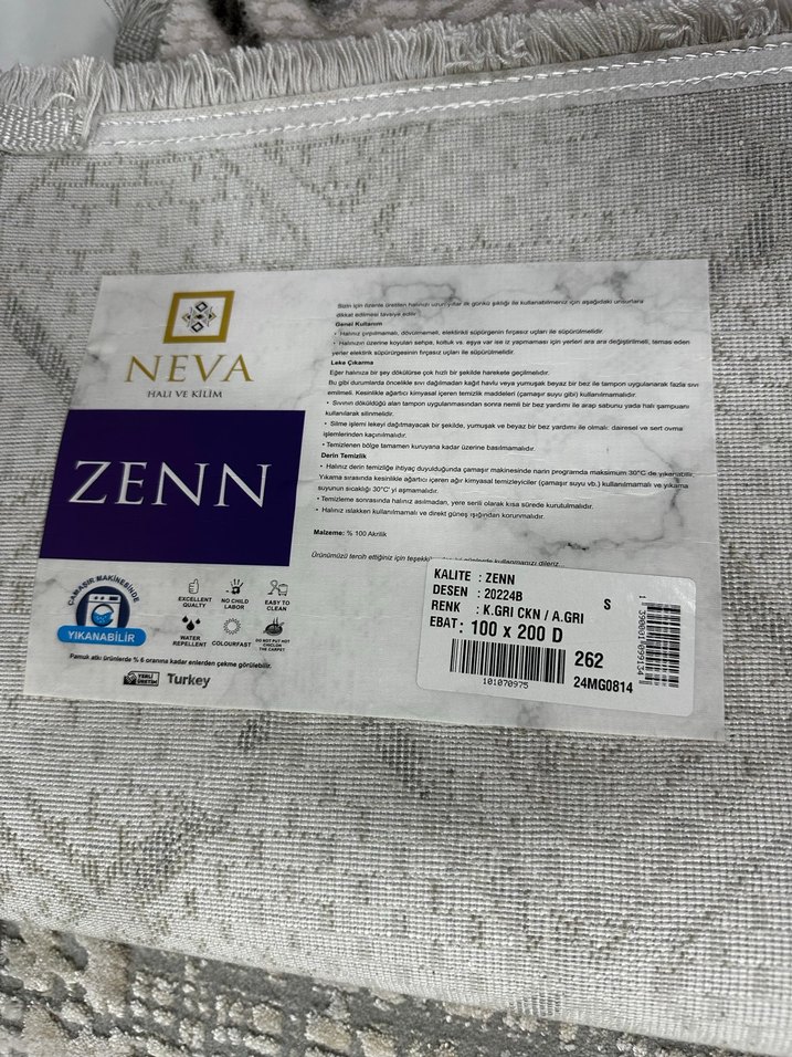 Gri Desenli Modern Halı 100x200 - Görsel 3