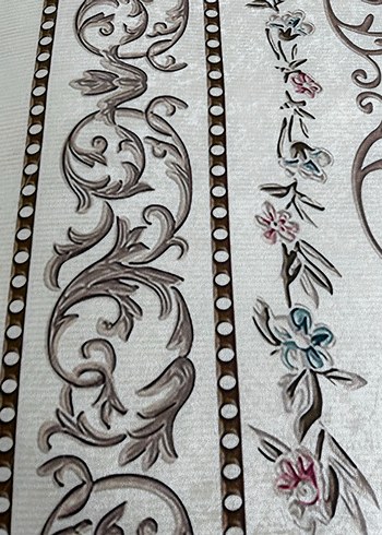 İşlemeli Beyaz Geleneksel Halı 180x280 Yıkanabilir Kaymaz Halı - Görsel 2