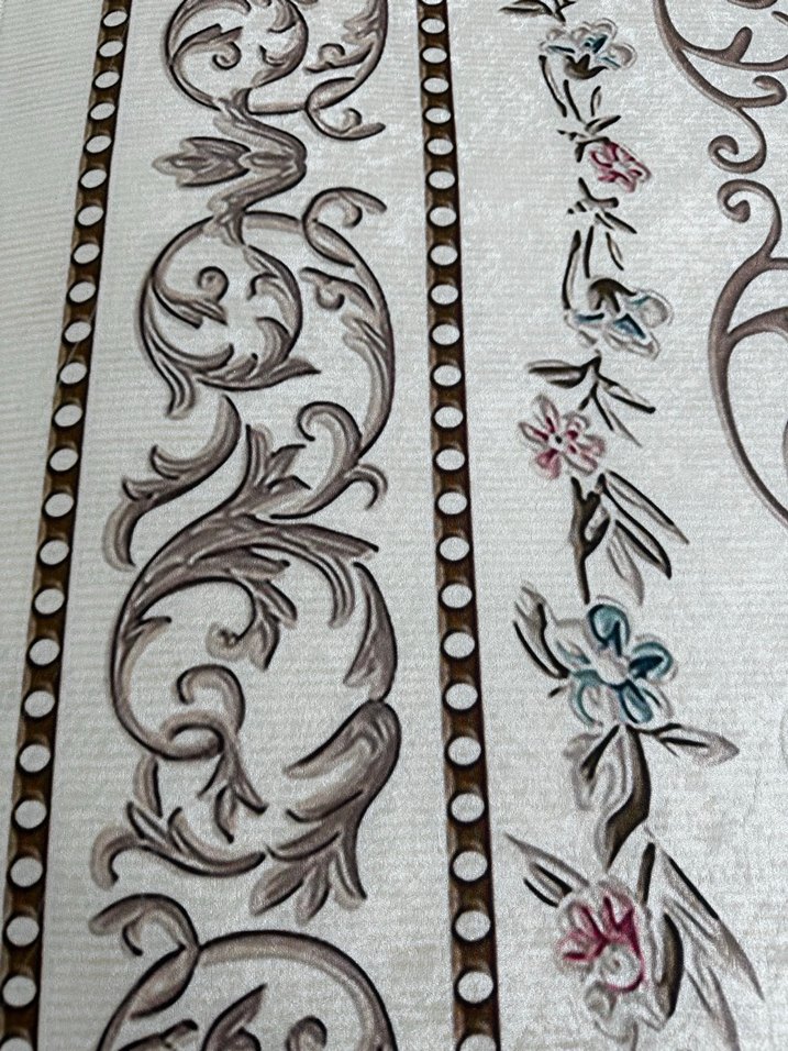 İşlemeli Beyaz Geleneksel Halı 180x280 Yıkanabilir Kaymaz Halı - Görsel 2