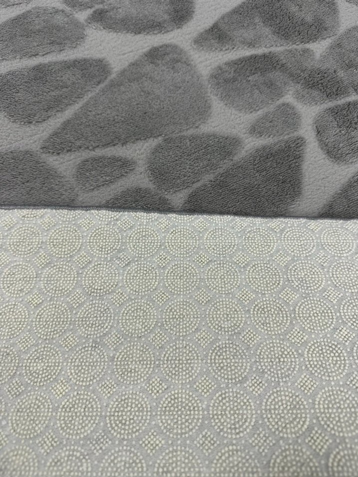 Gri Yılan Desenli Modern Halı 180x280 Yıkanabilir Kaymaz Halı - Görsel 3