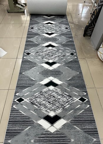 Gri Yılan Desenli Modern Koridor Halısı - Görsel 2