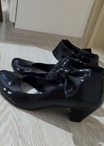 Diğer Siyah Fiyonklu Gotik Stiletto Topuklu Ayakkabı