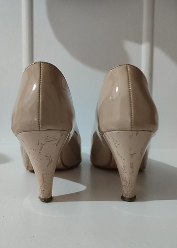 36 Beden ten rengi Renk Bej Leke Desensiz Bağcıklı Stiletto