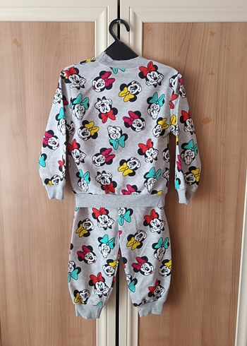 Kız Çocuk Gri Baskılı Rahat Eşofman Takımı - Görsel 2