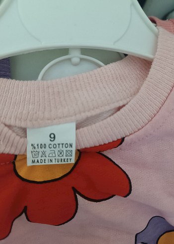 Pembe Çiçekli Uzun Kollu Bebek Kız Takımı - Görsel 3