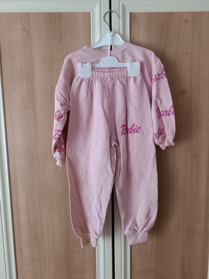Pembe Barbie Baskılı Kız Eşofman Takımı - Görsel 2