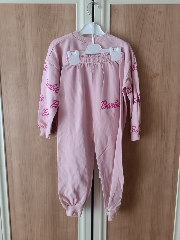 Barbie Baskılı Pembe Kız Eşofman Takımı - Görsel 2