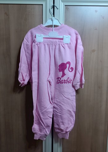 Pembe Barbie Baskılı Kız Eşofman Takımı - Görsel 2