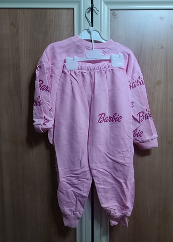 Pembe Barbie Desenli Kız Eşofman Takımı - Görsel 2