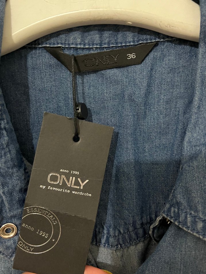 Lacivert Batik Desenli Uzun Kollu Denim Gömlek - Görsel 3