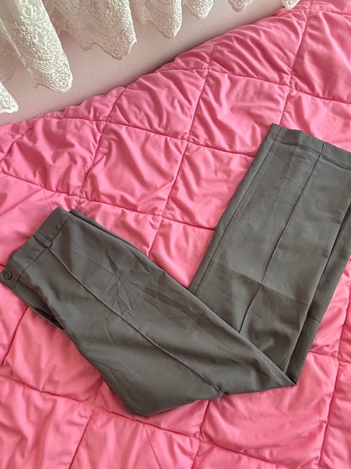 Gri Wide leg Kadın Kumaş Pantolon - Görsel 2