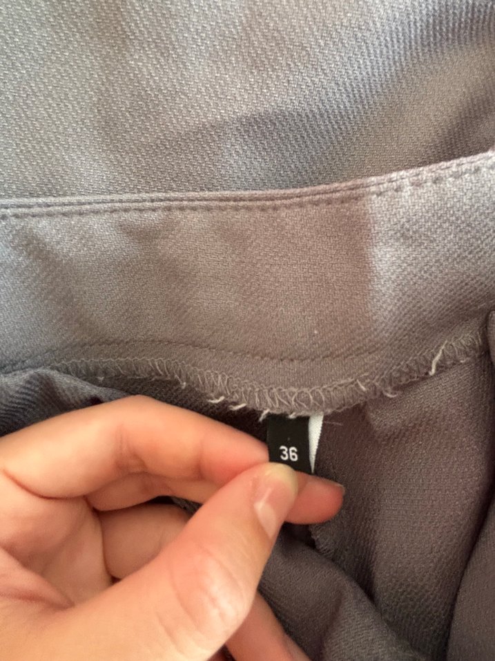 Gri Wide leg Kadın Kumaş Pantolon - Görsel 3