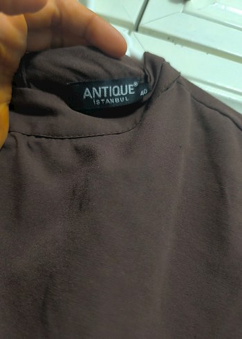 Kadın Kahverengi Uzun Keten Elbise - Görsel 5