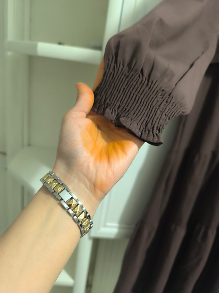 Kadın Kahverengi Uzun Keten Elbise - Görsel 3