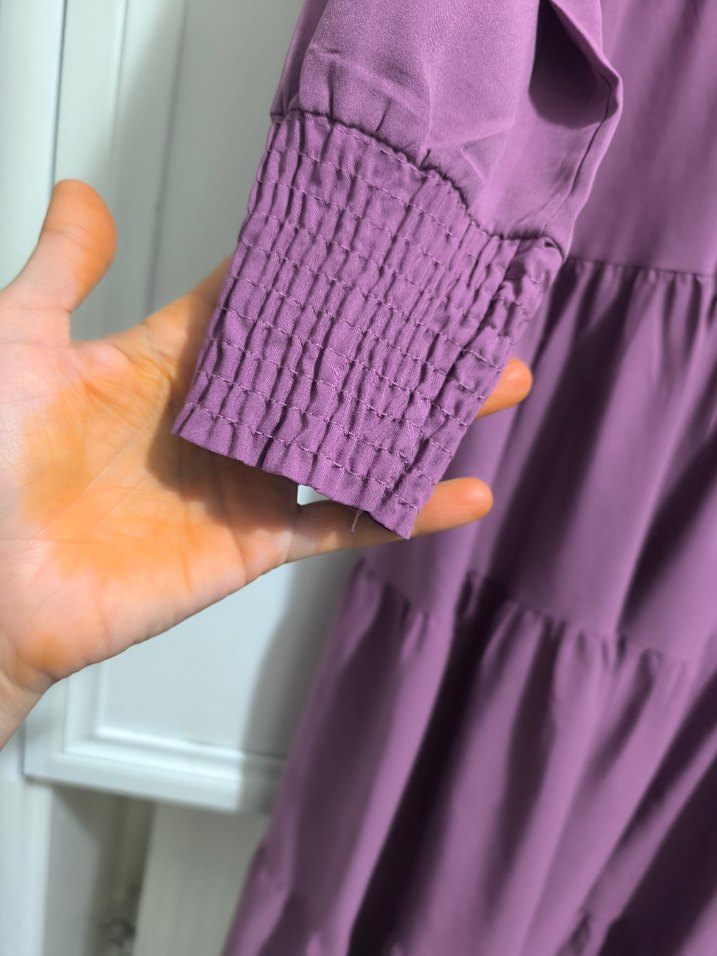 gül kurusu Uzun Salaş Elbise - Görsel 2