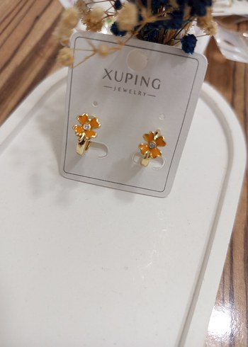 Xuping Altın Renk Mini Çiçek Küpe - Görsel 3