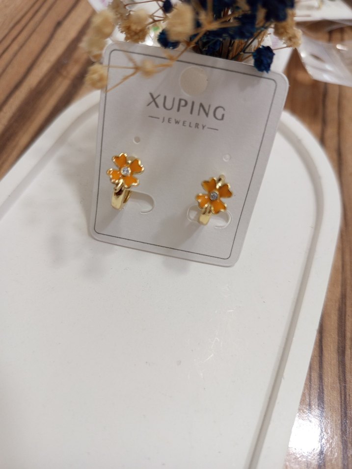 Xuping Altın Renk Mini Çiçek Küpe - Görsel 3