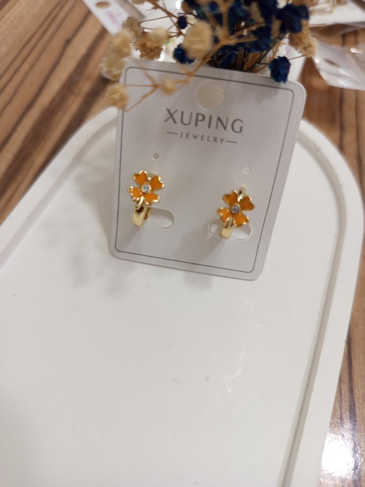 Xuping Altın Renk Mini Çiçek Küpe - Görsel 2