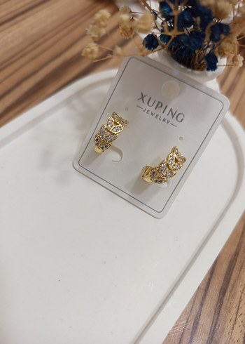 Xuping Altın Renk Leopar Mini Küpe - Görsel 2