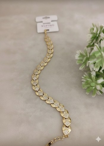 Altın Renk Zincir Detaylı Yılan Desenli Bileklik - Görsel 2