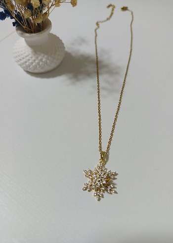 Altın Renkli Payetli Midi Kolye - Görsel 2