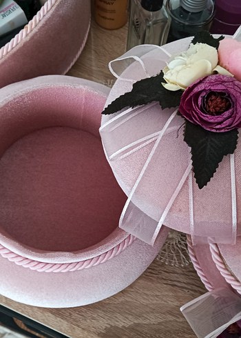 Vintage Pembe Kadife Takı Kutuları - Görsel 5