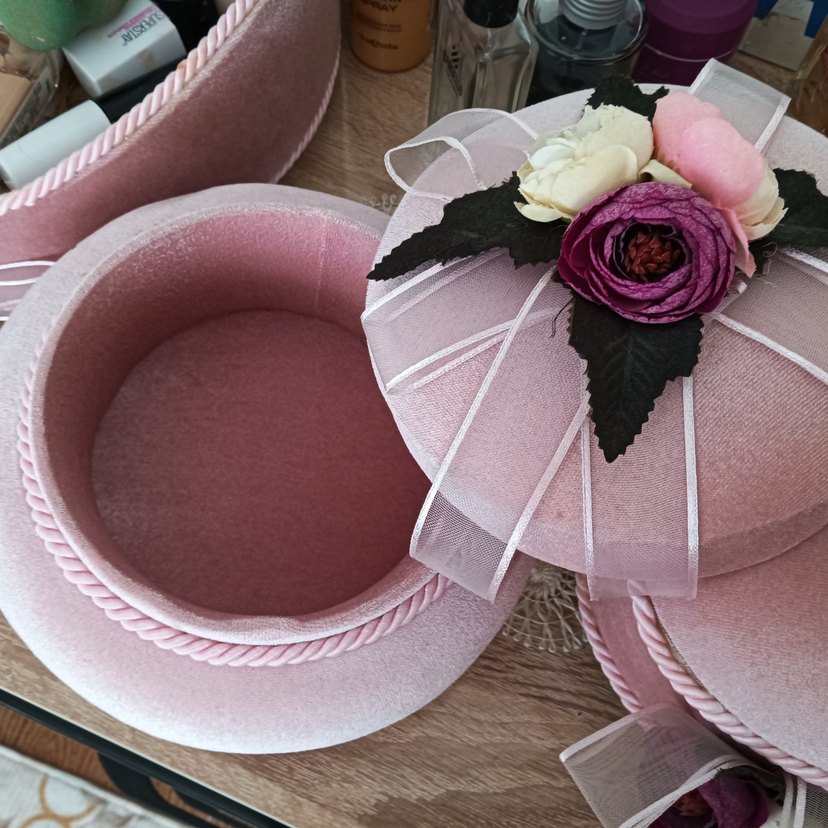 Vintage Pembe Kadife Takı Kutuları - Görsel 5