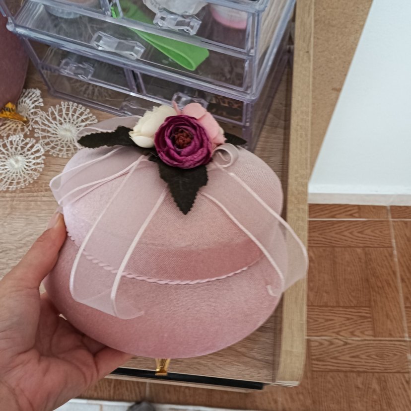 Vintage Pembe Kadife Takı Kutuları - Görsel 4