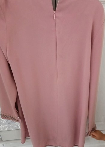 Uzun Kollu Düğmeli Pembe Tunik - Görsel 3