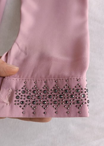 Uzun Kollu Düğmeli Pembe Tunik - Görsel 5